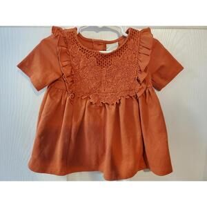 Girls Infant toddlers Rachel Zoe orange dress size 18 months floral lace